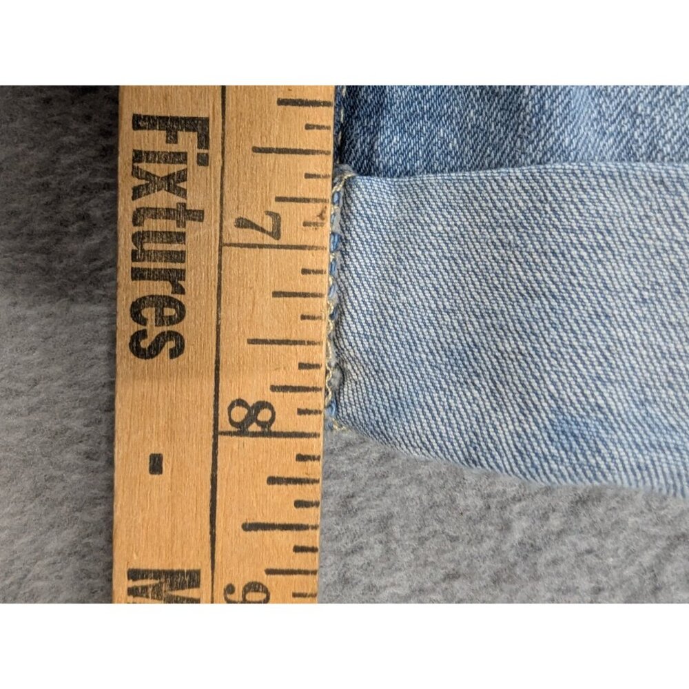 Tommy Hilfiger Denim Shorts Womens SZ 6 Blue whiskers Bermuda Rolled Cuffs Boho - Picture 8 of 14